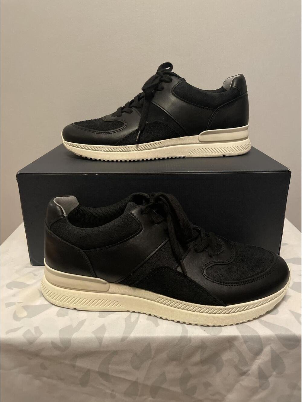 NIB Everlane The Trainer Black Leather Mixed Material Sneakers Men's 10